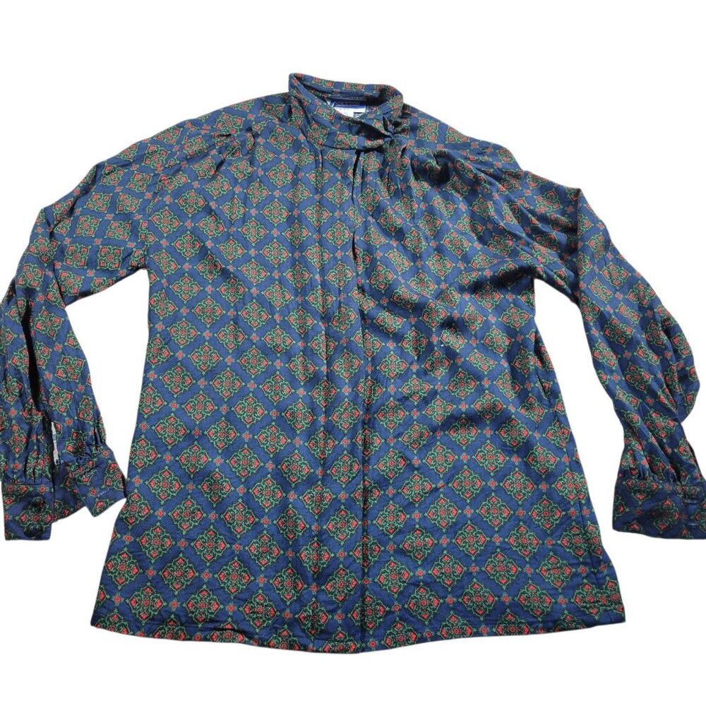Vintage Pendleton Blouse Womens 8 Button Up Paisley High Neck Long Sleeve Top - Picture 1 of 7